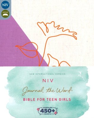 NIV, Journal the Word Bible for Teen Girls, Cloth over Board, Lavender/White, Red Letter: Includes Over 450 Journaling Prompts!