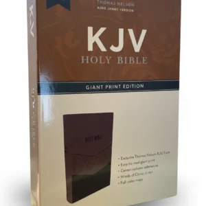 KJV Giant Print Center-Column Reference Bible – Brown LeatherSoft | Words of Christ in Red | Concordance, Maps & Book Introductions