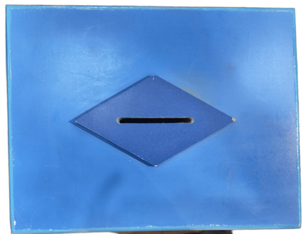 Handcrafted Medium Wooden Church Offering Box with Secure Lock – Red and Blue Tithe Boxes - Image 5
