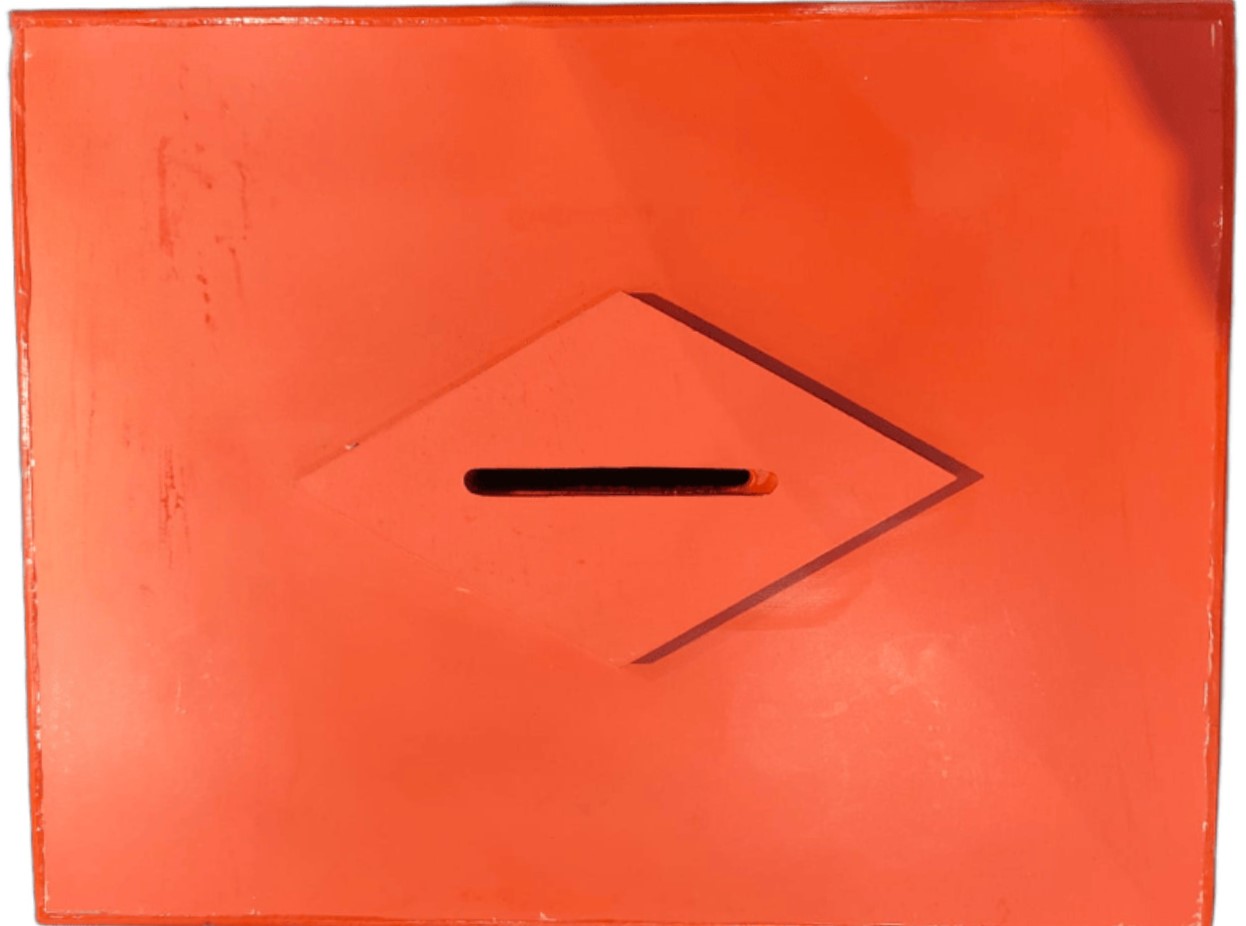 Handcrafted Medium Wooden Church Offering Box with Secure Lock – Red and Blue Tithe Boxes - Image 3