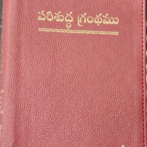 BSI Telugu O.V. Semi Compact Burgundy/Brown PU Gilt Zip Thumb Index Bible