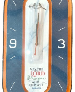 Rounded Rectangle Shape Wall Clock with Inspiring Bible Verse