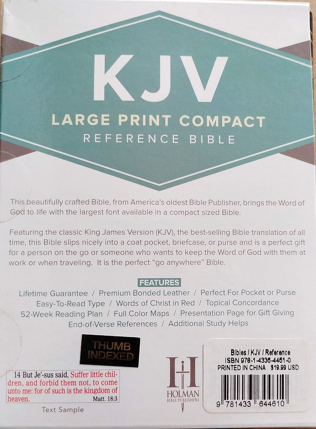 KJV Large Print Compact Bible, Black Bonded Leather | ISBN 9781433644610 - Image 3
